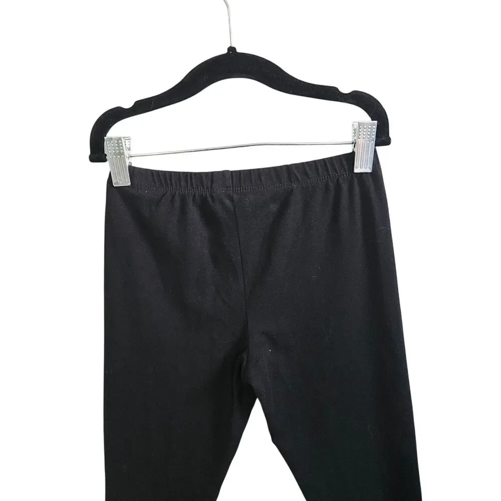 Children's Place Girls Size M Leggings Solid Black Simple Casual Everyday Basic